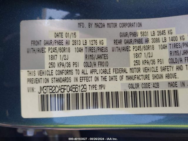 JM3TB2CA5F0456129 Mazda Cx-9 Touring