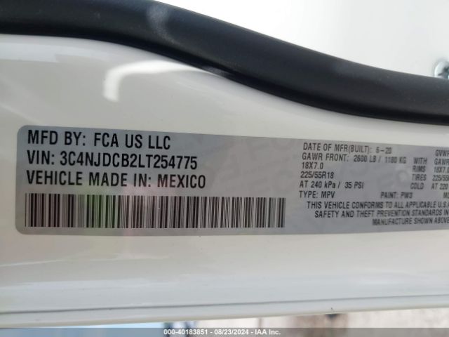 3C4NJDCB2LT254775 Jeep Compass Limited 4x4