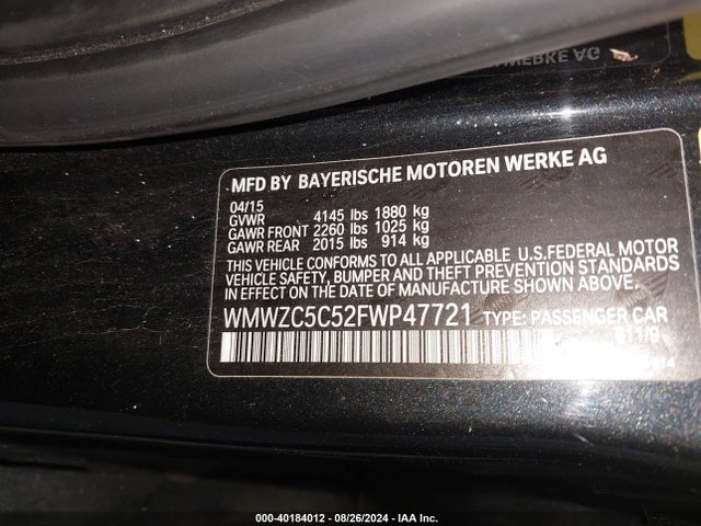 2015 MINI COUNTRYMAN WMWZC5C52FWP47721 Photo 8