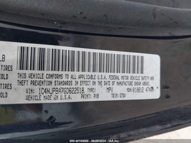 1C4NJPBA7GD622518 Jeep Patriot Sport Se
