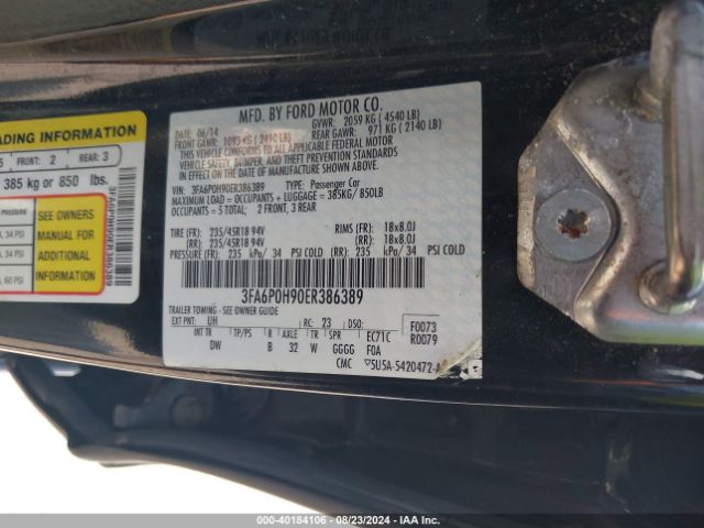 3FA6P0H90ER386389 Ford FUSION SE
