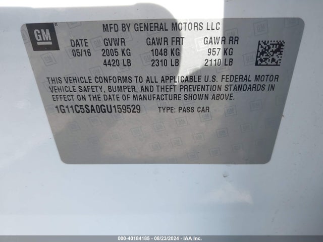 1G11C5SA0GU159529 Chevrolet Malibu Limited Lt