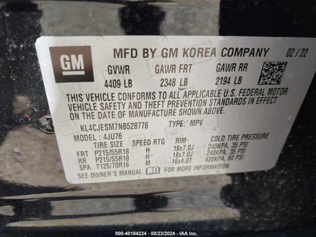 Buick Encore Awd Preferred 2022 KL4CJESM7NB528776 Image 9