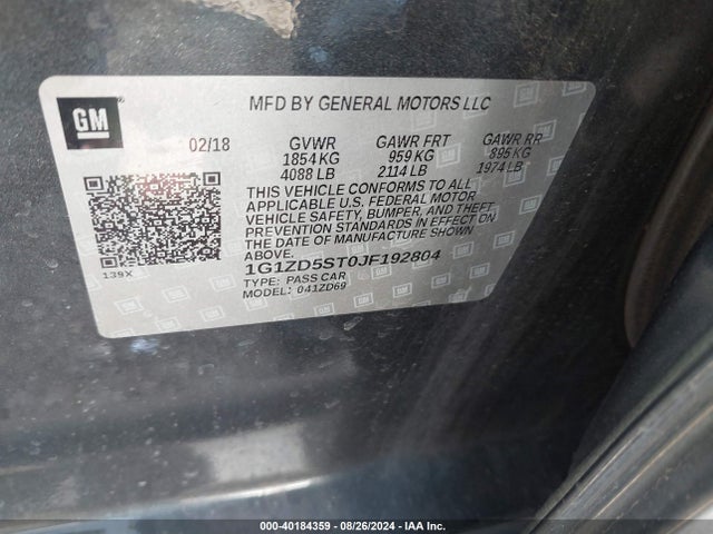 Chevrolet MALIBU LT 2018 1G1ZD5ST0JF192804 Image 9