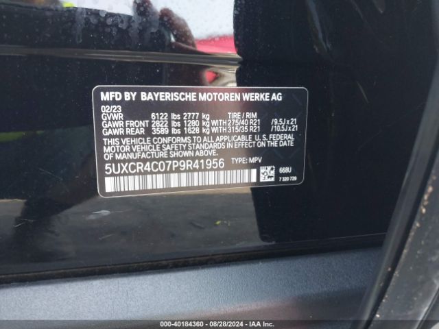 5UXCR4C07P9R41956 BMW X5 Sdrive40i