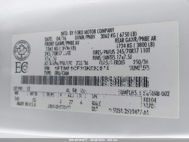 1FTMF1CF3GKE52674 Ford F-150 Xl
