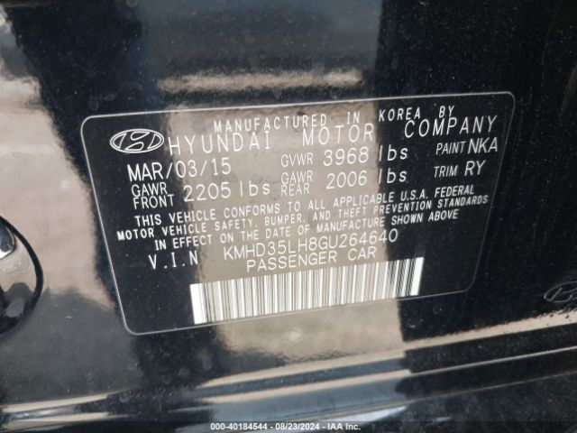 KMHD35LH8GU264640 Hyundai ELANTRA GT