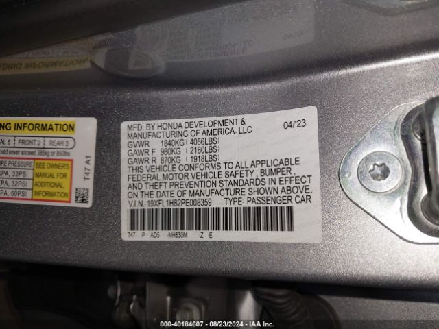 19XFL1H82PE008359 Honda Civic Sport Touring