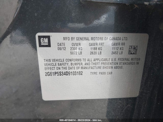 2013 CADILLAC XTS 2G61P5S34D9103182 Photo 8