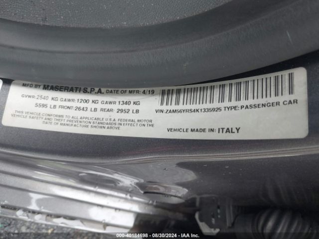 ZAM56YRS4K1335925 Maserati Quattroporte S Q4 Gransport