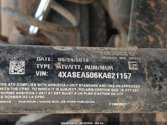 2019 POLARIS SPORTSMAN 4XASEA506KA621157 Photo 8