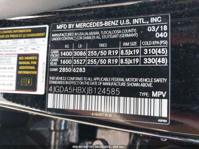 4JGDA5HBXJB124585 Mercedes-Benz Gle 350 4matic