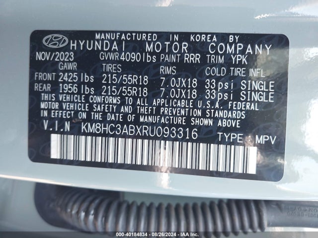 Hyundai Kona Sel 2024 KM8HC3ABXRU093316 Image 9