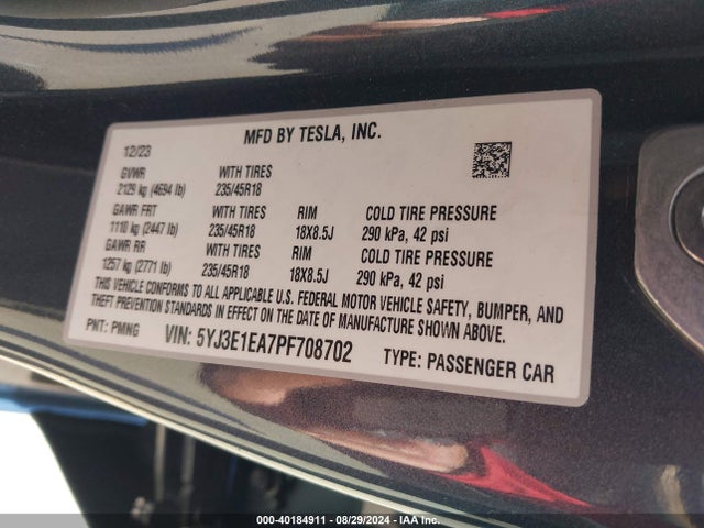 2023 TESLA MODEL 3 5YJ3E1EA7PF708702 Photo 8