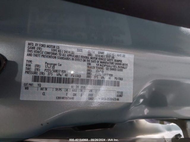 1FADP5AU1EL505827 Ford C-max Hybrid Se