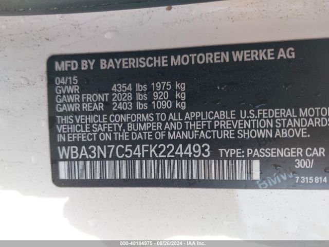 WBA3N7C54FK224493 BMW 428i