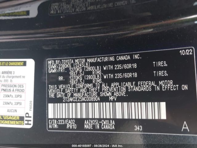 2T2AKCEZ5NC008904 Lexus NX 350H