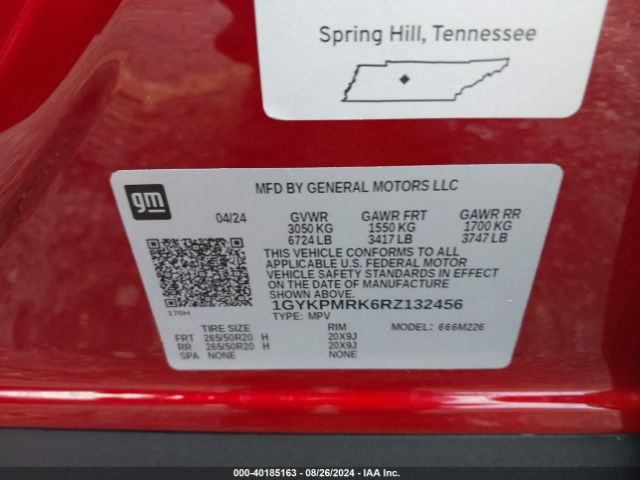 1GYKPMRK6RZ132456 Cadillac Lyriq Tech W/1sa