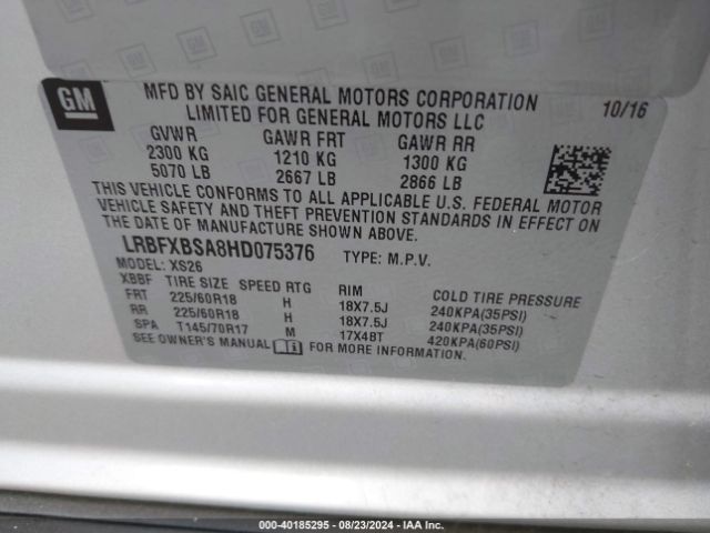 LRBFXBSA8HD075376 Buick Envision Essence
