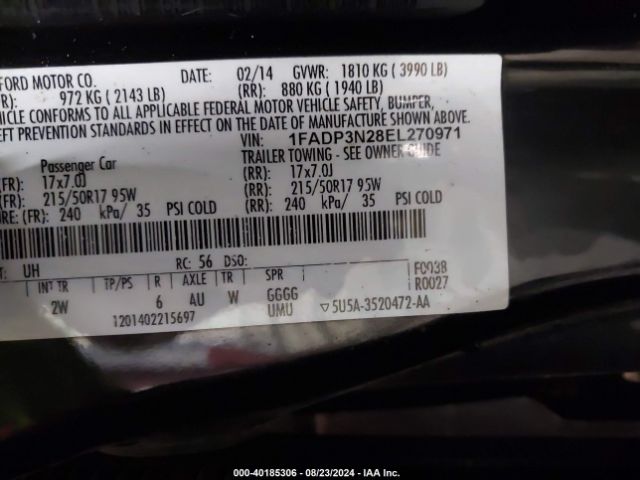 1FADP3N28EL270971 Ford Focus Titanium