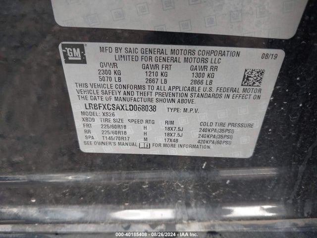 Buick Envision Fwd Essence 2020 LRBFXCSAXLD068038 Image 9