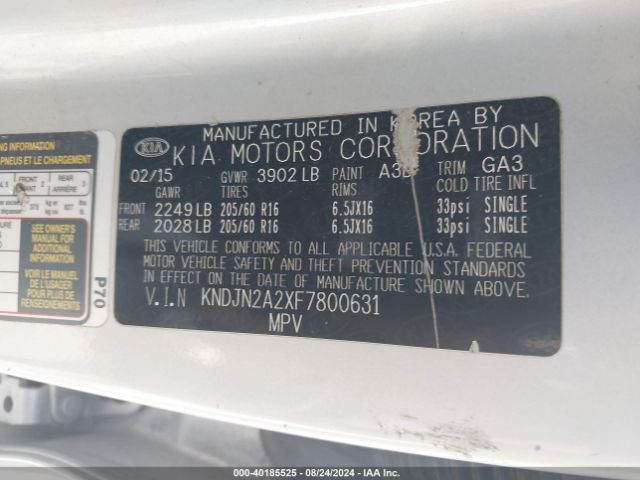 KNDJN2A2XF7800631 KIA Soul