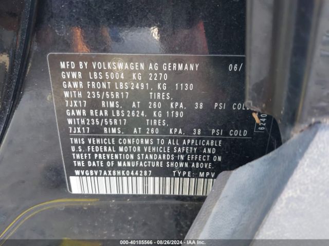 WVGBV7AX8HK044287 Volkswagen Tiguan 2.0t/2.0t S