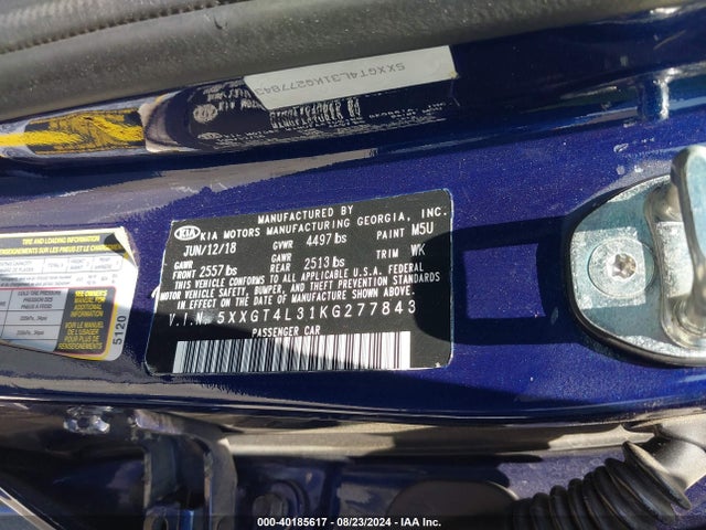 KIA Optima Lx 2019 5XXGT4L31KG277843 Image 9