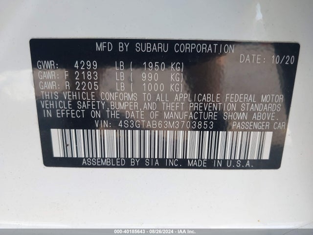 4S3GTAB63M3703853 Subaru Impreza 5-door