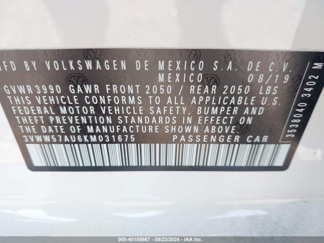 3VWW57AU6KM031675 Volkswagen Golf 1.4t S/1.4t Se