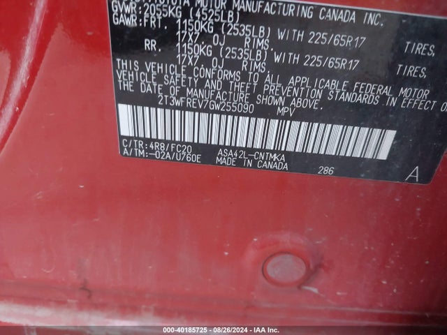 2T3WFREV7GW255090 Toyota 2ar-fe