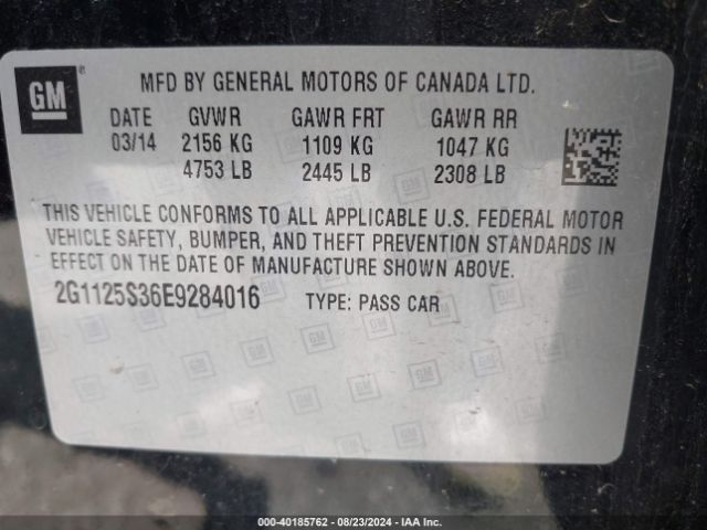 2G1125S36E9284016 Chevrolet Impala 2lt