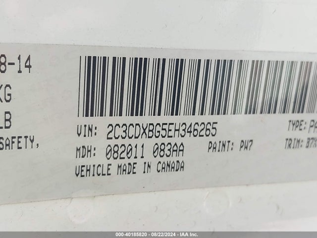 Dodge Charger Se 2014 2C3CDXBG5EH346265 Image 9