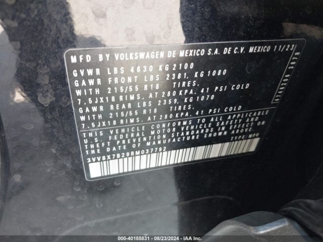 3VV8X7B29RM037792 Volkswagen Taos 1.5t S