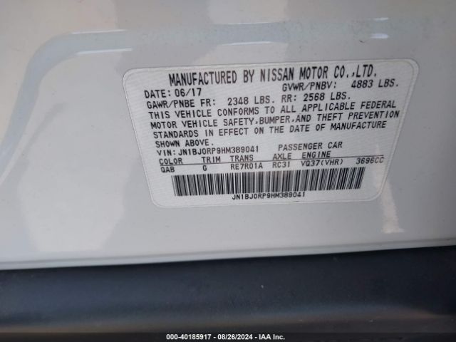 JN1BJ0RP9HM389041 Infiniti QX50