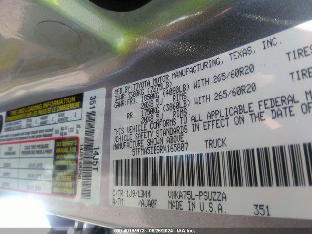 Toyota Tundra 1794 Edition 2024 5TFMA5DB8RX165807 Image 9
