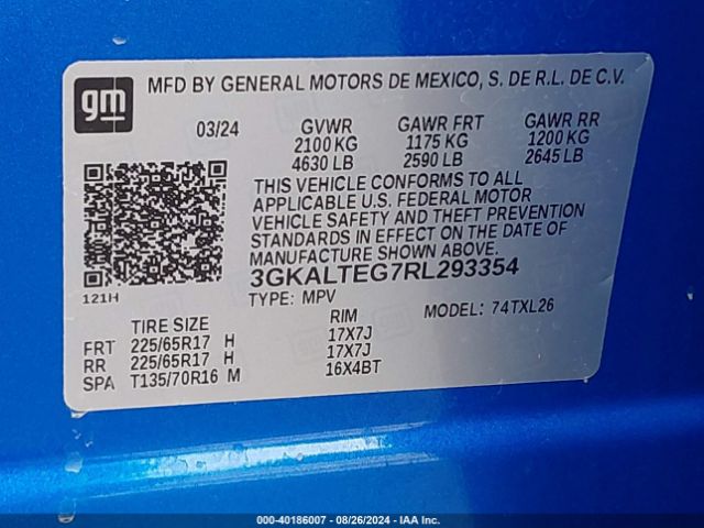 3GKALTEG7RL293354 GMC Terrain Awd Sle