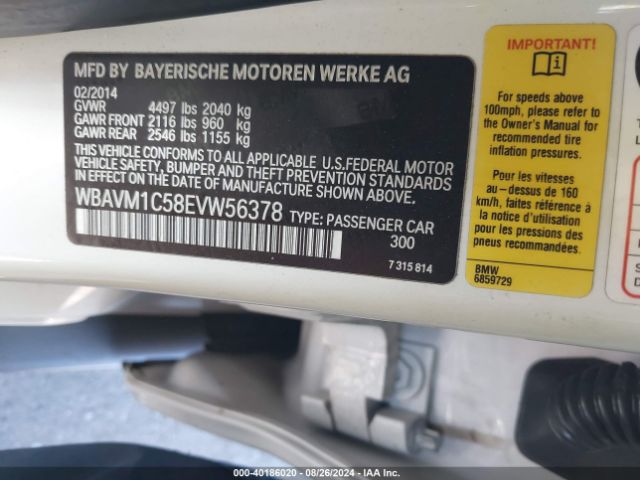 WBAVM1C58EVW56378 BMW X1 Sdrive28i