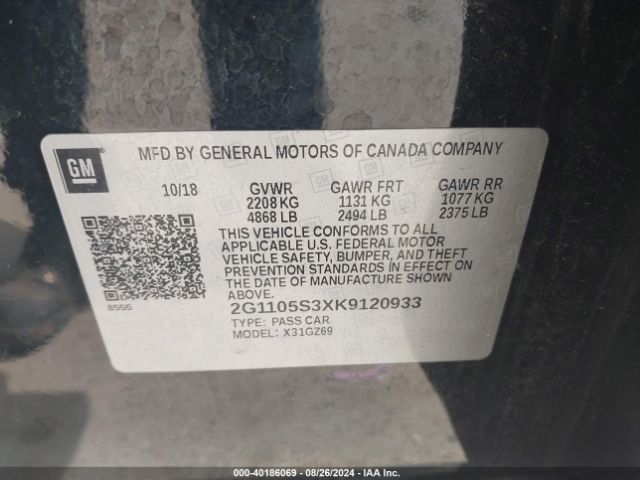 2G1105S3XK9120933 Chevrolet Impala Premier