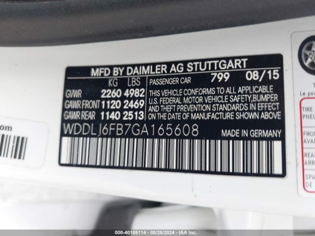 WDDLJ6FB7GA165608 Mercedes-Benz Cls 400