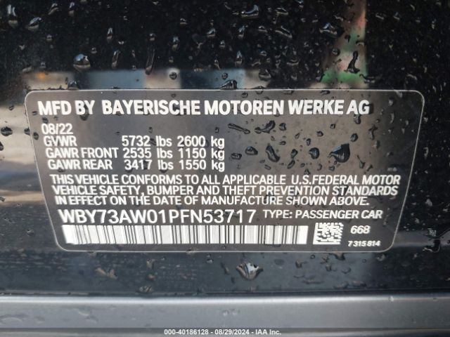 WBY73AW01PFN53717 BMW I4 Edrive40