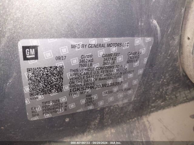1GKS2HKJ0JR135357 GMC YUKON XL DENALI