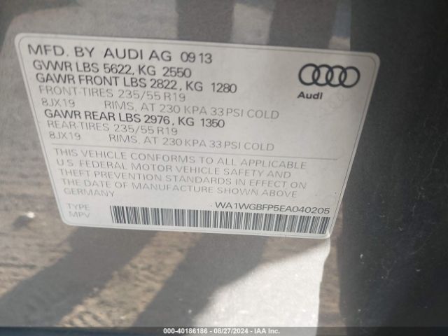 WA1WGBFP5EA040205 Audi Q5 3.0t Premium Plus