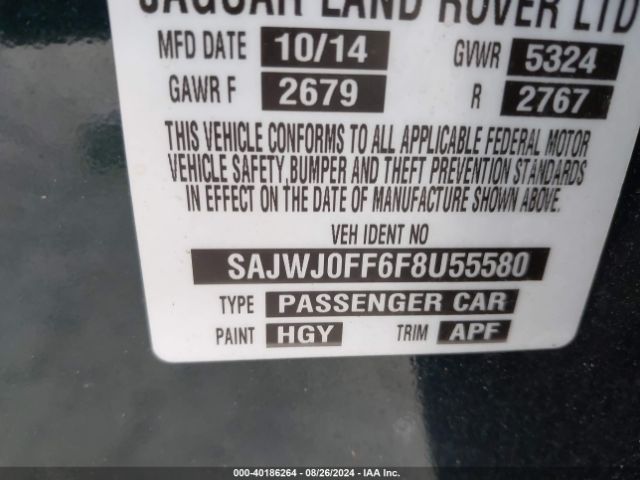 SAJWJ0FF6F8U55580 Jaguar Xf 3.0 Portfolio/3.0 Sport