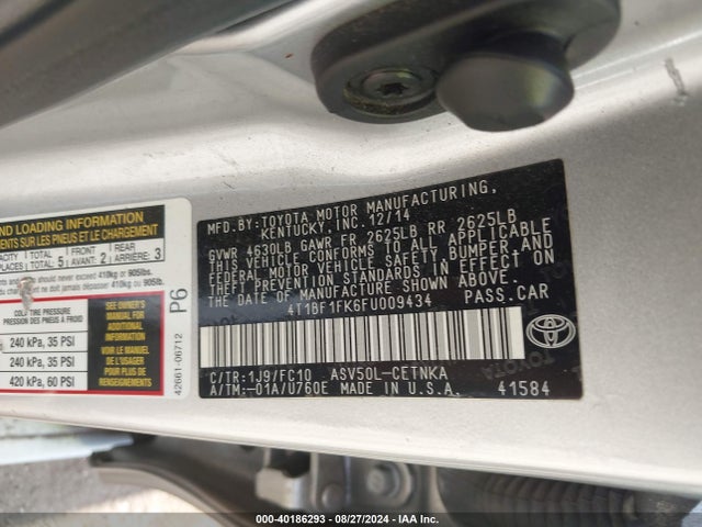 Toyota CAMRY LE 2015 4T1BF1FK6FU009434 Image 9