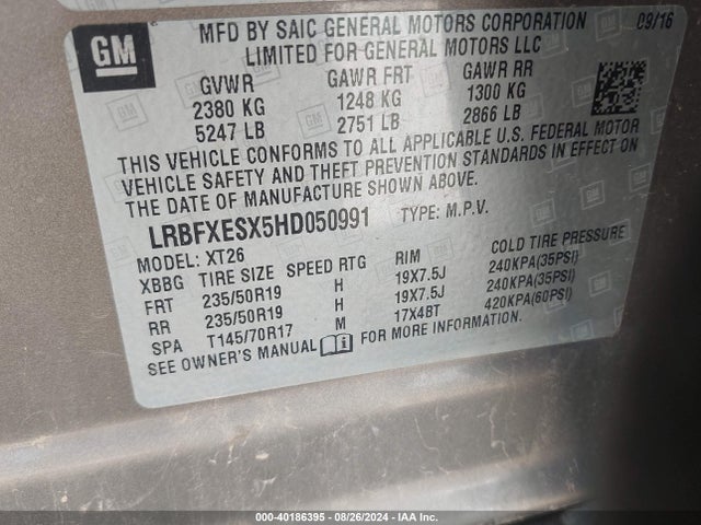 LRBFXESX5HD050991 Buick Envision Premium I