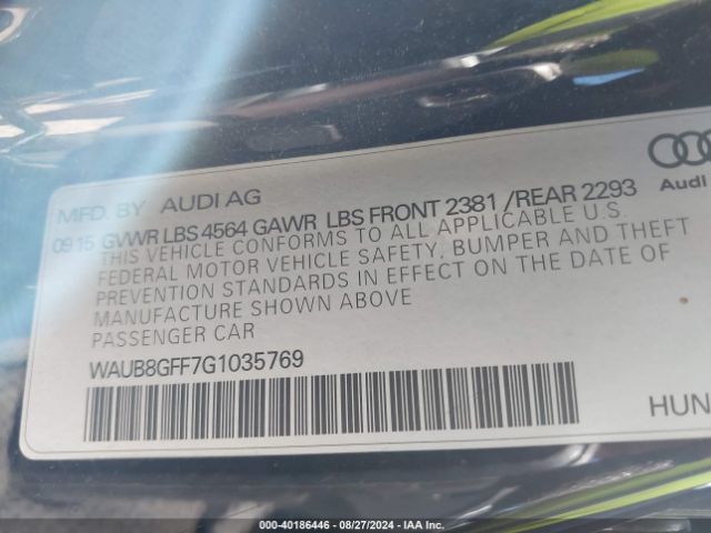 WAUB8GFF7G1035769 Audi A3 2.0t Premium