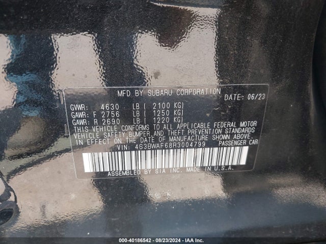 4S3BWAF68R3004799 Subaru Legacy Premium