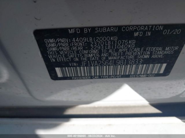 JF1VA2S64L9813833 Subaru Wrx Sti