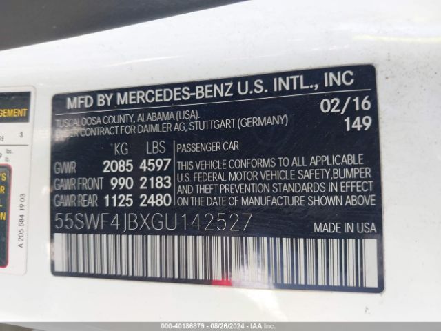 55SWF4JBXGU142527 Mercedes-Benz C 300 Luxury/sport